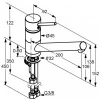 Kludi Scope смеситель для кухни 339390575 схема 2