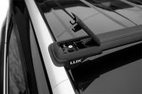 Багажник на рейлинги Nissan Murano Z51, 2007-14, Lux Hunter, черный, крыловидные аэродуги