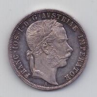 1 флорин 1870 года UNC Редкий год Австрия