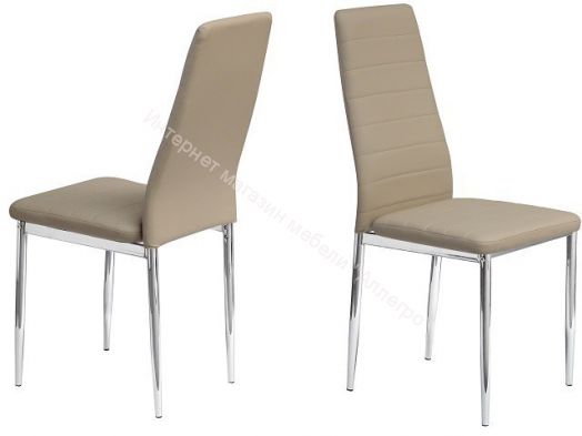 Стул "F-261-3"  Чёрный кожзам/Хром