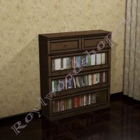 Книжный шкаф Лондон Ли-box  орех с патиной