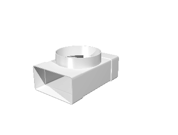 Соединитель Т-обр.пластик,плоских воздуховодов 55х110 с выходом на фланц. воздухораспр.D100
