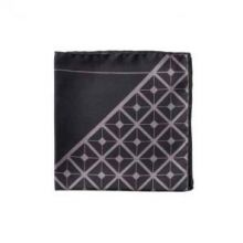 Английский нагрудный платок Диагональ Черный и серый  DIAGONAL SQUARE BLACK AND GREY POCKET SQUARE