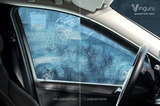 Дефлекторы окон Vinguru Hyundai Tucson I 2004-2009  крос накладные скотч к-т 4 шт., материал акрил, шт