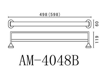 Держатель в ванную комнату настенный Art&Max Ovale AM-4048B 60х6 схема 2