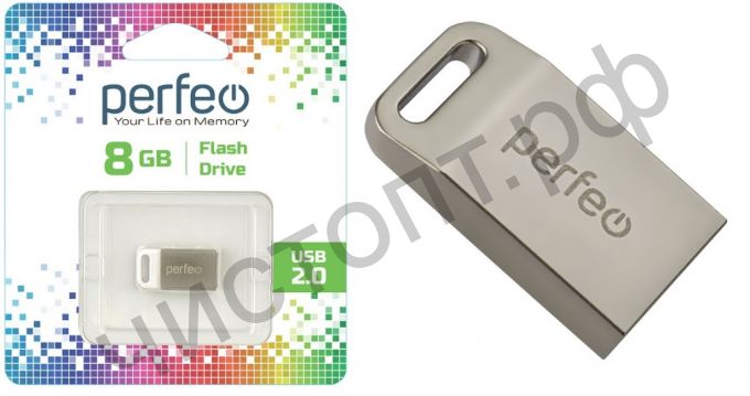 флэш-карта Perfeo 8GB M05 Metal Series мини брелок