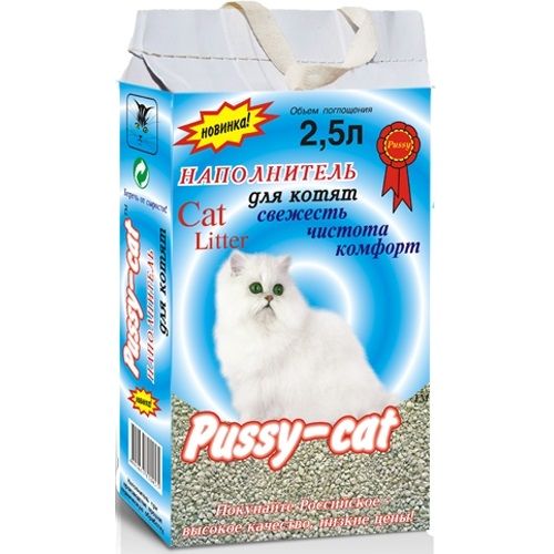 Наполнитель Pussy-Cat впитывающий "Океанический" для КОТЯТ 2,5 л