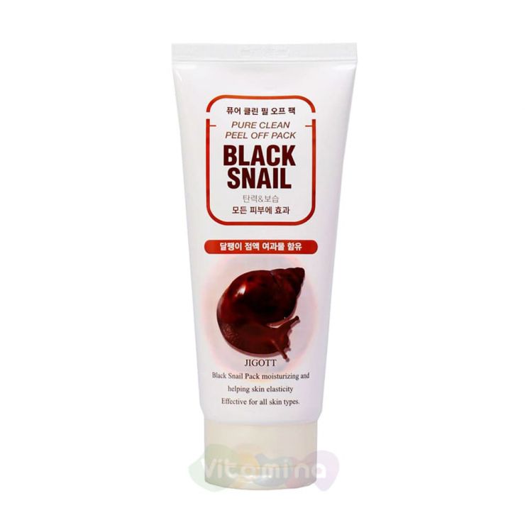Jigott Очищающая маска-плёнка с муцином черной улитки Black Snail Pure Clean Peel Off Pack, 180 мл