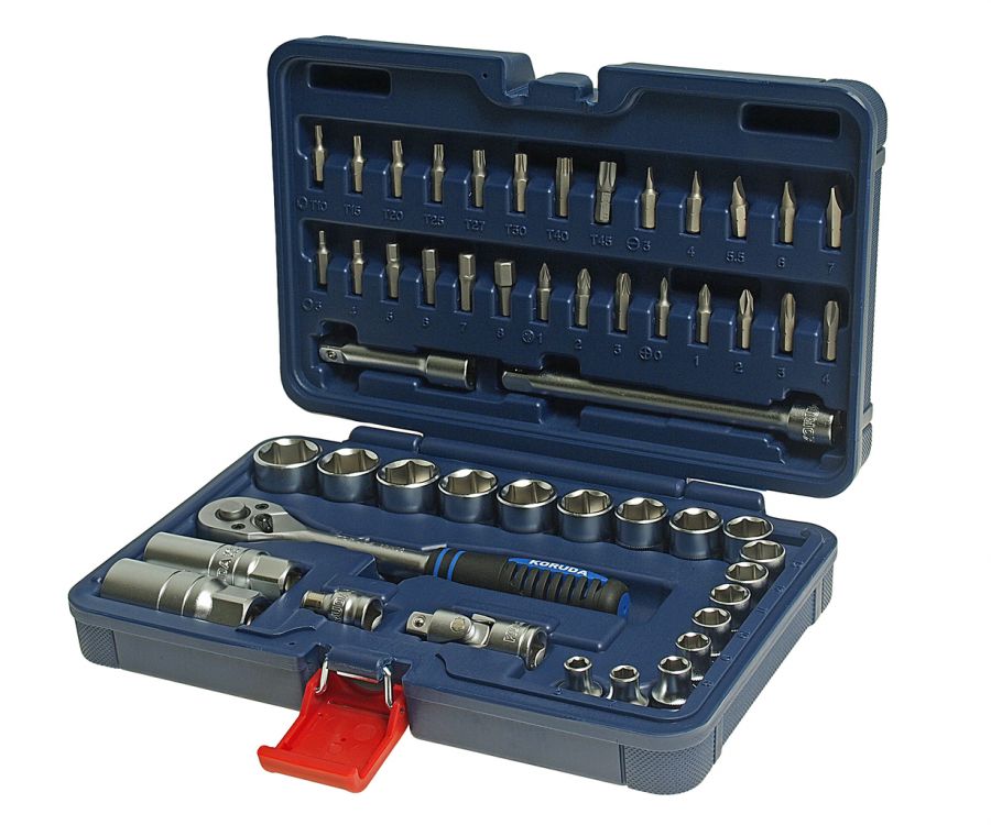 НАБОР ГОЛОВОК ТОРЦЕВЫХ 3/8" 6-ТИ ГРАННЫХ В КЕЙСЕ 52 ПРЕДМЕТА KORUDA