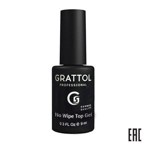 ТОП ДЛЯ ГЕЛЬ-ЛАКА БЕЗ ЛИПКОГО СЛОЯ GRATTOL NO WIPE TOP GEL, 9МЛ