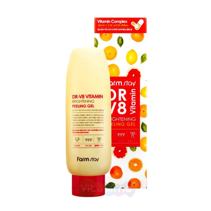 FarmStay Пилинг-гель с витаминным комплексом DR-V8 Vitamin Brightening Peeling Gel, 150 мл