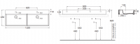 Двойная раковина Azzurra Elegance/Squared ELLP12245DQM 122 x 45 схема 1