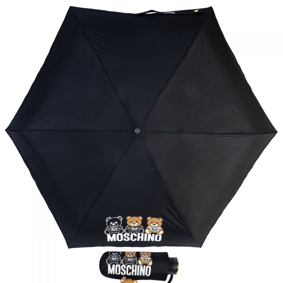 Зонт складной Moschino 8061-SuperminiA Bear Scribbles Black