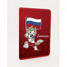 Папка для тетрадей А4 "Хатбер Zabivaka ФИФА Талисман" на молнии, красная арт. Amt_04014