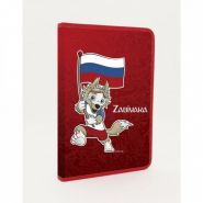 Папка для тетрадей А4 "Хатбер Zabivaka ФИФА Талисман" на молнии, красная арт. Amt_04014