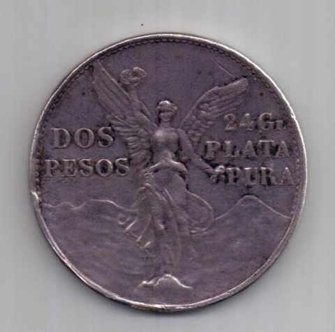 2 песо 1921 года Мексика XF