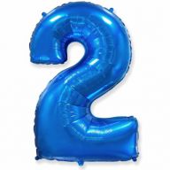 Цифра "2" фольгированная (40/102) Синий