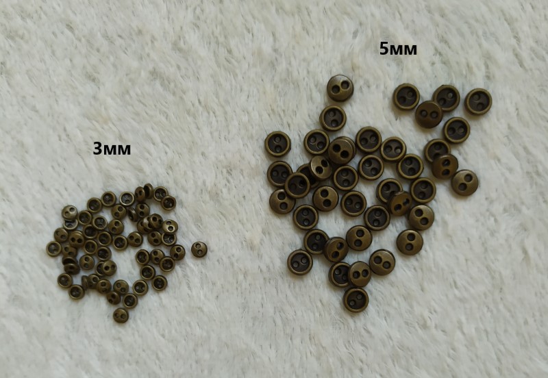 Мини-пуговка  для  одежды 3 мм, 5мм