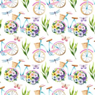 Хлопок Перкаль Велосипеды на белом  50х37 limit