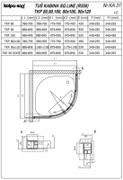 Душевая кабина Kolpa San SQ LINE TKP L с прозрачным стеклом схема 1