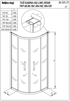 Душевая кабина Kolpa San SQ LINE TKP L с прозрачным стеклом схема 2