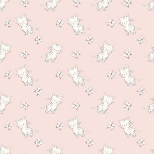 Хлопок Перкаль Котята на розовом 50х37 limit