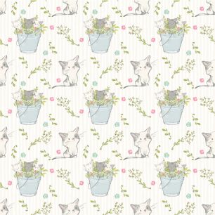 Хлопок Перкаль Котята на белом 50х37 limit