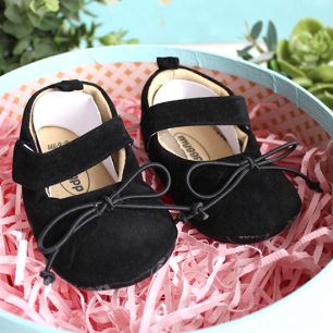 Сандалики черные с бантиком 11 см