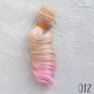 Трессы для создания причеcки куклам Завиток золотисто-розовый - 15 СМ