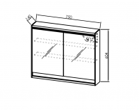Шкаф-зеркало Kolpa San PANDORA (Пандора) с подсветкой 75х60 схема 1