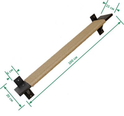 Полка-когтеточка 100 см черное дерево