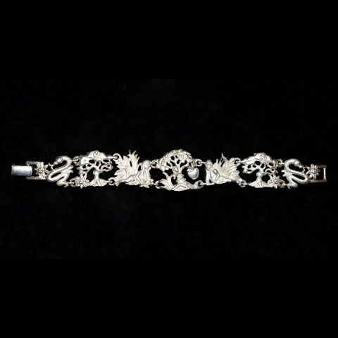 Браслет "Адам и Ева" цвет матового серебра (AJC США)