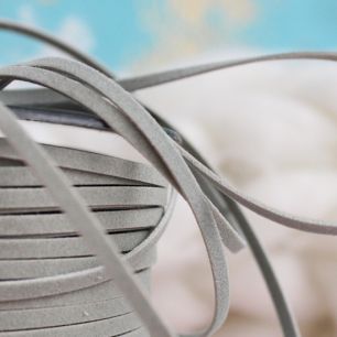 Шнур из искусственной замши -  Серый