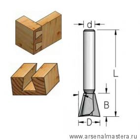 Фреза ласточкин хвост 25,4 x 25 x 69,5 x 12 Угол 14  WPW  Z142542