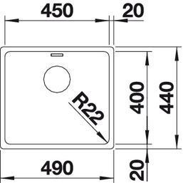 Мойка Blanco Andano 450-U 519374 с клапаном-автоматом схема 2