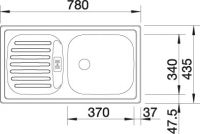 Мойка Blanco Flex-mini 511918 сталь матовая схема 4