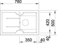 Мойка Blanco Idessa 45S 514499 черный схема 3