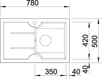 Мойка Blanco Idessa 45S 514499 черный схема 3