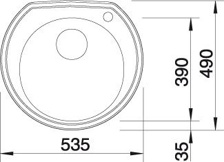 Круглая мойка Blanco Rondo Val 513314 сталь схема 4