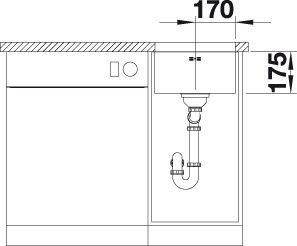 Мойка Blanco Supra 340-U 518199 с корзинчатым вентилем схема 3