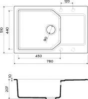 Кухонная мойка Omoikiri Yonaka 78-LB-SA 4993416 схема 3