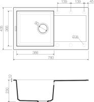 Кухонная мойка Omoikiri Sakaime 78-WH 4993127 белая схема 3