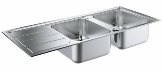 Фото Мойка Grohe K500 из нержавеющей стали с корзинчатым вентилем