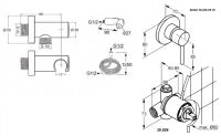 Гигиенический душ Kludi Bozz 389990576 со смесителем схема 5