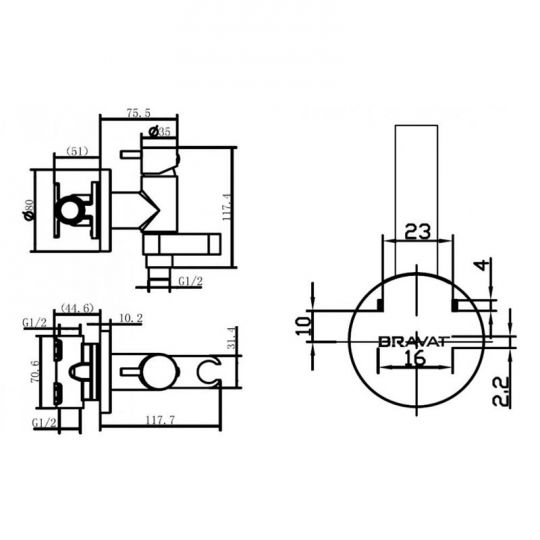 Гигиенический душ Bravat Eler D9137CP-RUS со смесителем ФОТО