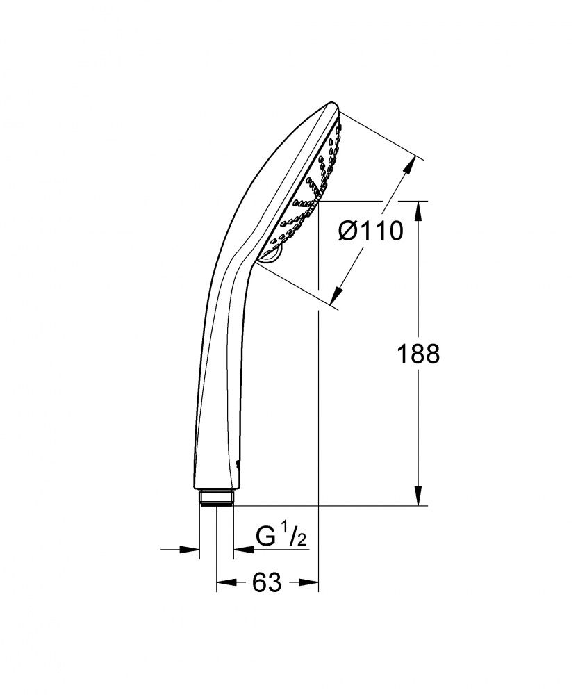 Ручной душ Grohe Euphoria 110 Massage 26513000 схема 2