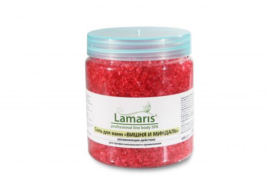 Увлажняющая соль для ванн ВИШНЯ и МИНДАЛЬ Lamaris - 660,1330 гр.
