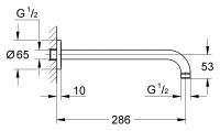 Кронштейн душевой настенный Grohe Rainshower модерн 28576000 схема 4