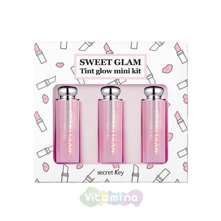 Secret Key Набор мини-тинтов, усиливающих натуральный цвет губ Sweet Glam Tint Glow Mini Kit, 3 шт*1,6 г