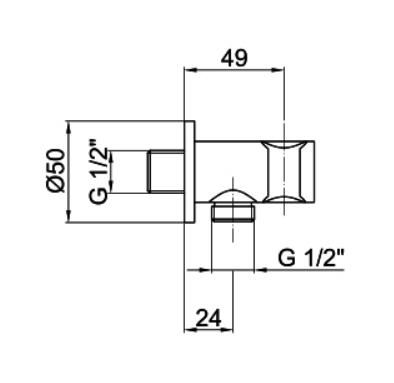 Шланговое подсоединение Webert Comfort AC0478015 угловое с держателем 1/2-1/2 ФОТО